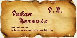 Vukan Marović vizit kartica